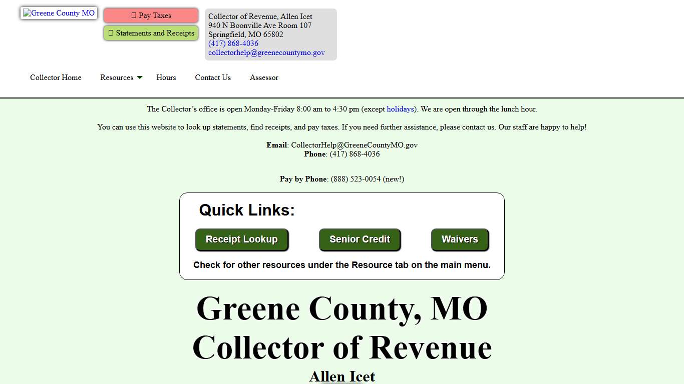 Collector Greene County